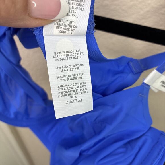 Smoothez by Aerie Bra Beige Full Coverage Unlined Underwire 34C Blue New - Picture 4 of 6